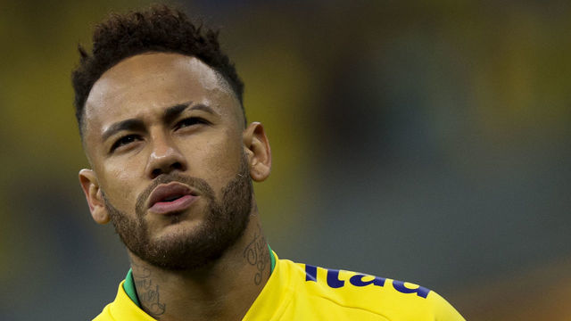 BRASILIA, BRAZIL - JUNE 05: Neymar Jr. of Brazil looks on before the International Friendly Match between Brazil and Qatar at Mane Garrincha Stadium on June 5, 2019 in Brasilia, Brazil.
