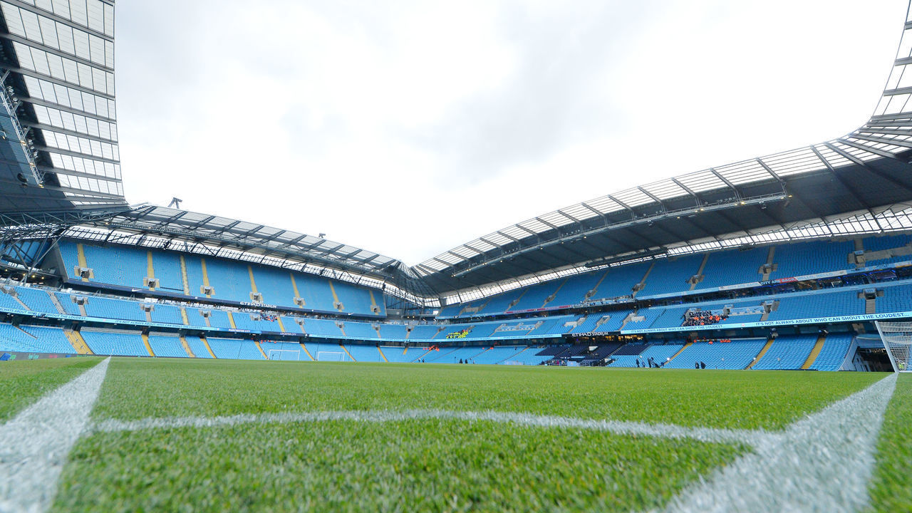 MANCHESTER, ENGLAND - MAY 06: A general view of the Etihad Stadium ahead of the Premier League match between Manchester City and Leicester City at Etihad Stadium on May 6, 2019 in Manchester, United Kingdom.