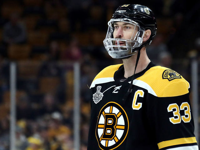 BOSTON, MASSACHUSETTS - JUNE 06: Zdeno Chara #33 of the Boston Bruins warms up prior to Game Five of the 2019 NHL Stanley Cup Final against the St. Louis Blues at TD Garden on June 06, 2019 in Boston, Massachusetts.