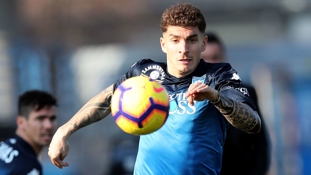 EMPOLI, ITALY - FEBRUARY 17: Giovanni Di Lorenzo of Empoli FC in action during the Serie A match between Empoli and US Sassuolo at Stadio Carlo Castellani on February 17, 2019 in Empoli, Italy.