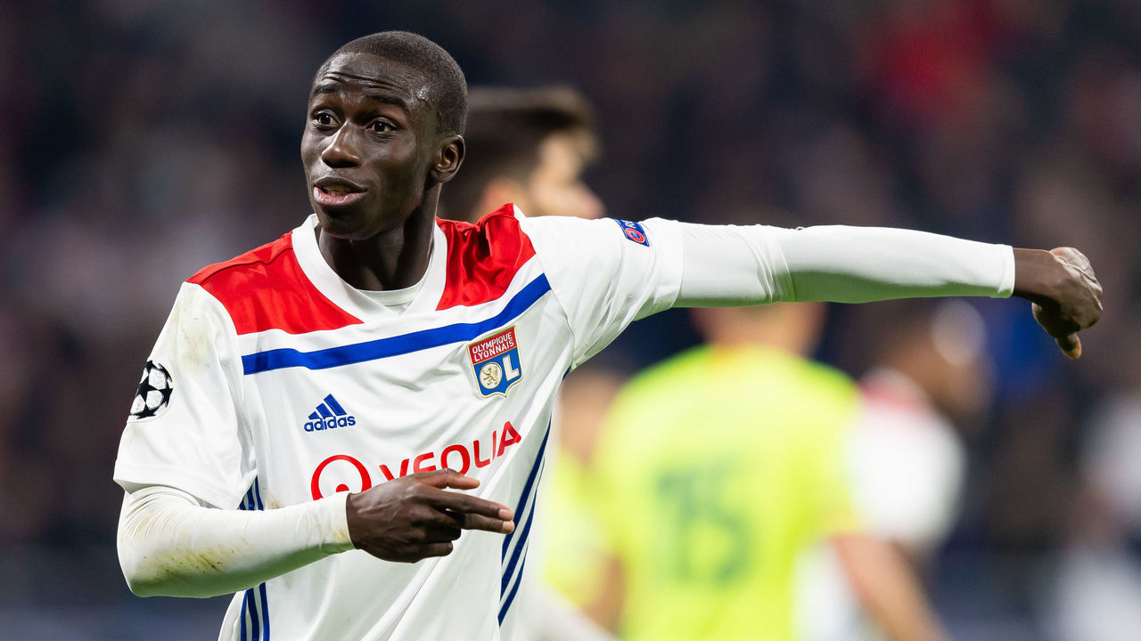 LYON, FRANCE - FEBRUARY 19: Ferland Mendy of Olympique Lyon gestures during the UEFA Champions League Round of 16 First Leg match between Olympique Lyonnais and FC Barcelona at Groupama Stadium on February 19, 2019 in Lyon, France.
