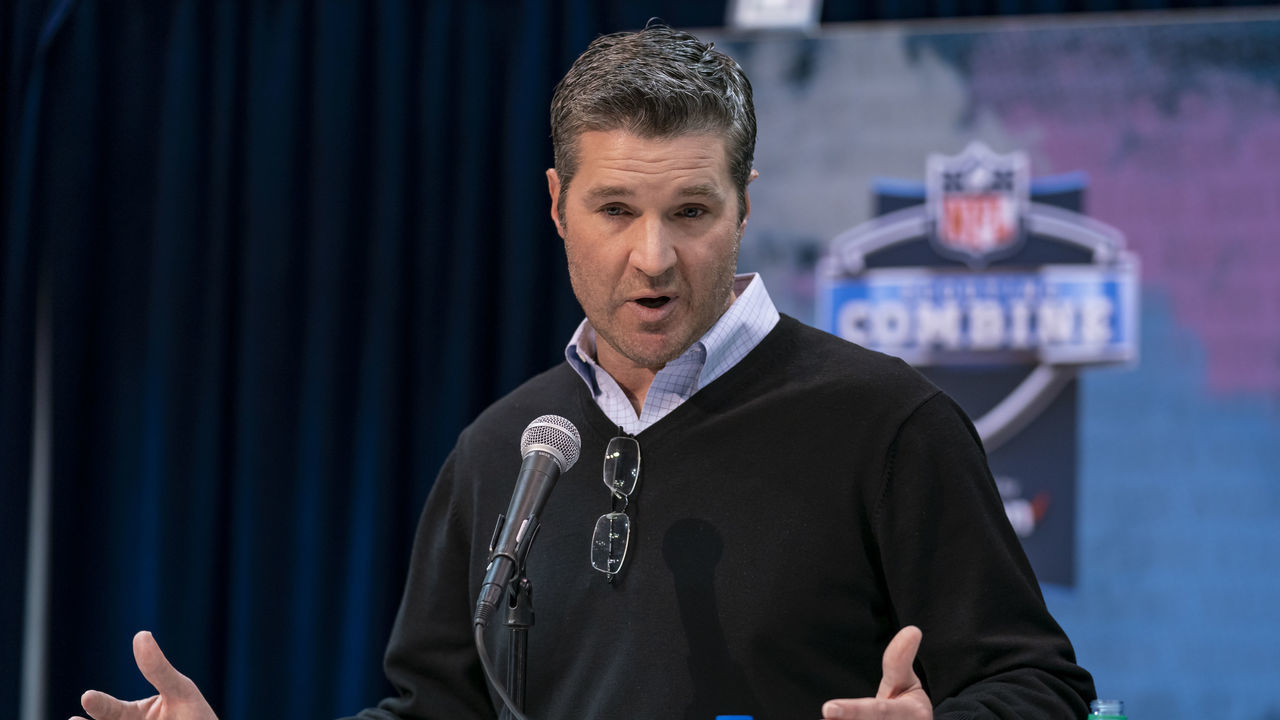 INDIANAPOLIS, IN - FEBRUARY 27: Brian Gaine general manager of the Houston Texans is seen at the 2019 NFL Combine at Lucas Oil Stadium on February 28, 2019 in Indianapolis, Indiana.