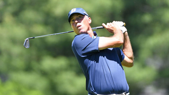 ANCASTER, ON - JUNE 07: Matt Kuchar hits a shot from the fairway during the second round of the RBC Canadian Open on June 7, 2019 at Hamilton Golf and Country Club in Ancaster, ON.