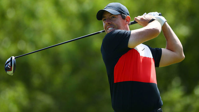 HAMILTON, ONTARIO - JUNE 08: Rory McIlroy of Northern Ireland plays his shot from the ninth tee during the third round of the RBC Canadian Open at Hamilton Golf and Country Club on June 08, 2019 in Hamilton, Canada.