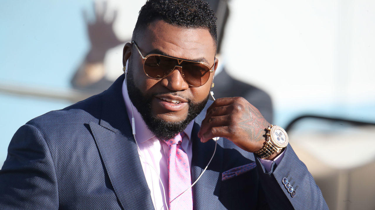 LOS ANGELES, CA - OCTOBER 26: Former Red Sox David Ortiz at Dodger Stadium before the game. Los Angeles Dodgers hosted the Boston Red Sox in Game 3 of the World Series at Dodger Stadium in Los Angeles on Oct. 26, 2018.
