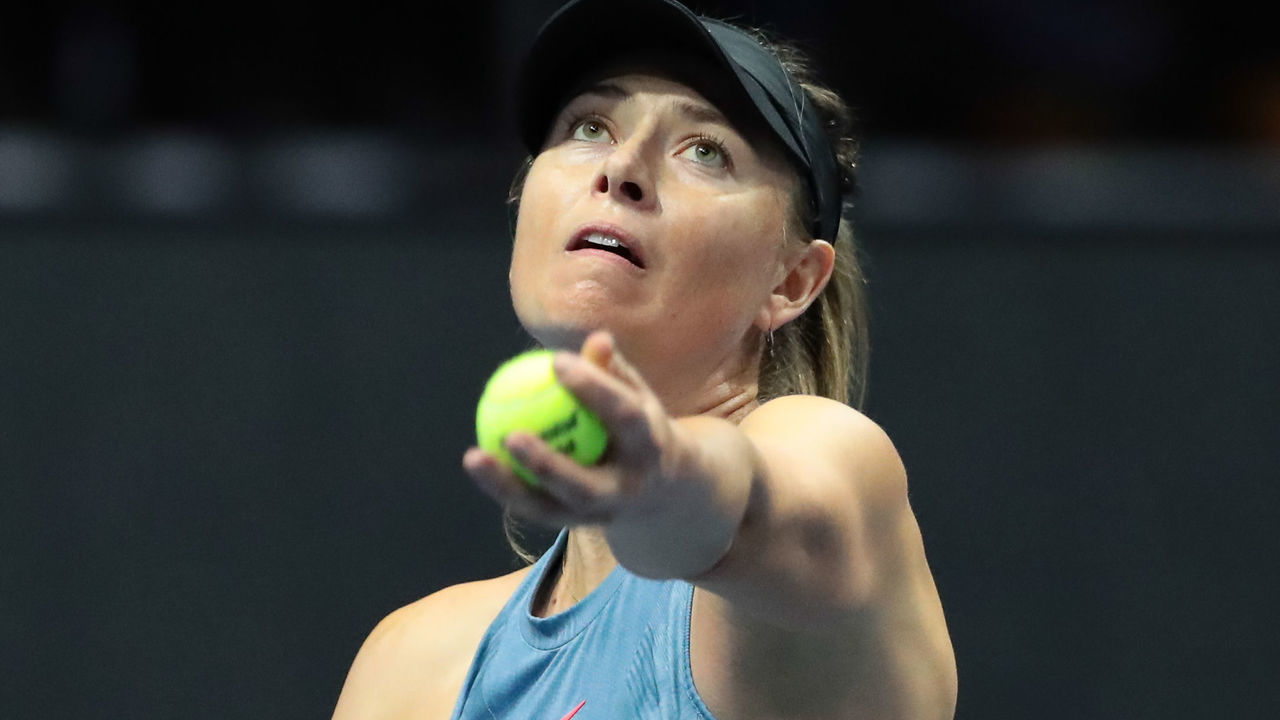 ST. PETERSBURG, RUSSIA - JANUARY 28: Maria Sharapova during International Tennis Tournament St.Petersburg Ladies Trophy 2019 28 Jan. 2019, Sibur Arena, Saint Petersburg, Russia