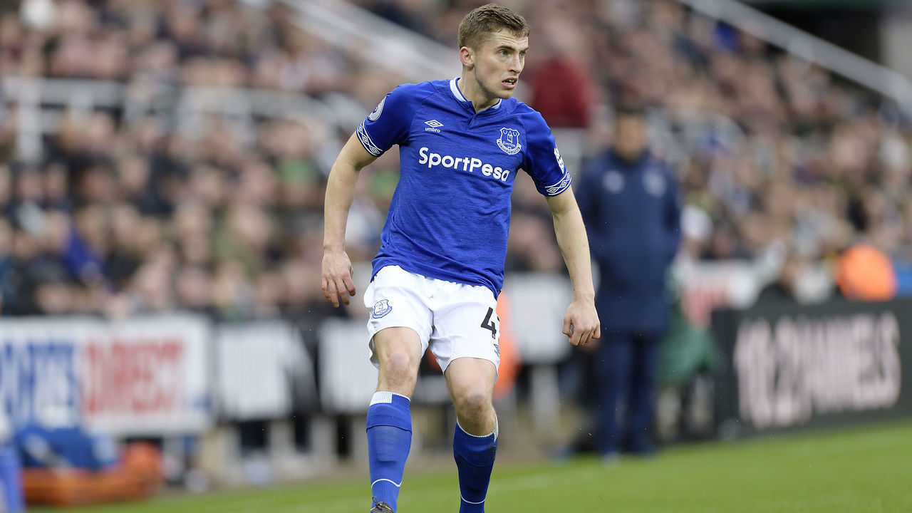 NEWCASTLE, ENGLAND - MARCH 9: Jonjoe Kenny of Everton during the Premier League match between Newcastle United and Everton at St James Park on March 9, 2019 in Newcastle, England.