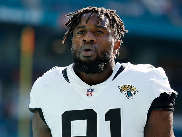 MIAMI, FL - DECEMBER 23: Yannick Ngakoue #91 of the Jacksonville Jaguars looks on against the Miami Dolphins at Hard Rock Stadium on December 23, 2018 in Miami, Florida.