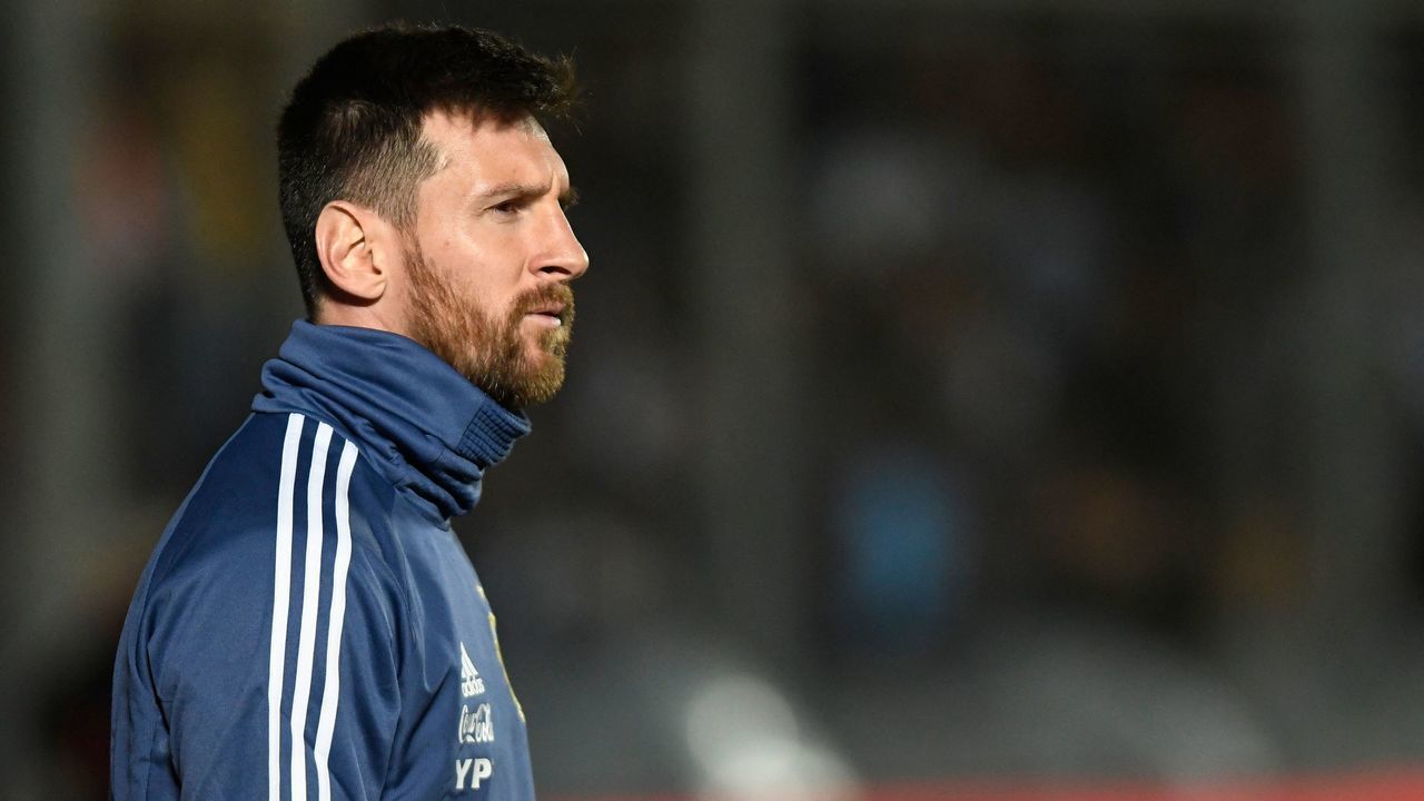 Argentina's Lionel Messi warms up before the start of the international friendly football match against Nicaragua at the San Juan del Bicentenario stadium in San Juan, Argentina, on June 7, 2019.