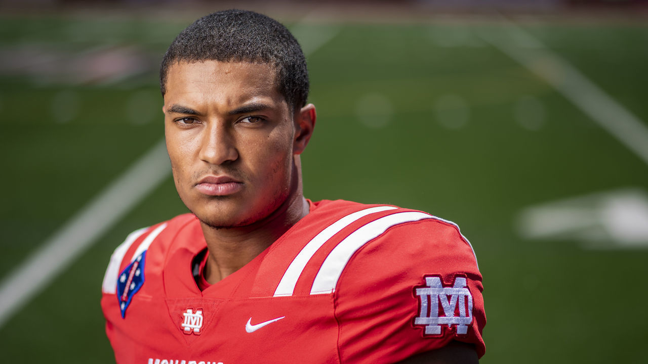 SANTA ANA, CA - AUGUST 08: Mater Dei's Bru McCoy in Santa Ana on Wednesday, Aug. 8, 2018 is one of the top five players at Mater Dei.