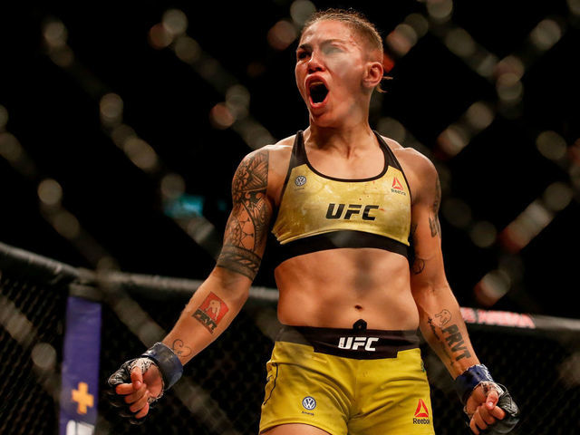 RIO DE JANEIRO, BRAZIL - MAY 11: Jessica Andrade of Brazil celebrates after her knockout victory over Rose Namajunas of USA in their women's strawweight championship bout during the UFC 237 event at Jeunesse Arena on May 11, 2019 in Rio de Janeiro, Brazil.
