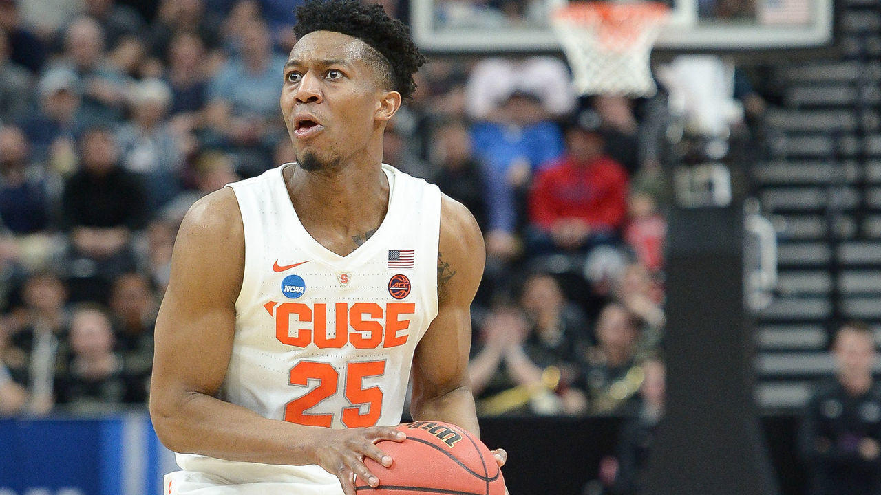 SALT LAKE CITY, UT - MARCH 21: Syracuse Orange guard Tyus Battle (25) during a game between the Syracuse Orange and the Baylor Bears on March 21, 2019 at Vivint Smart Smart Home Arena in Salt Lake City, Utah.