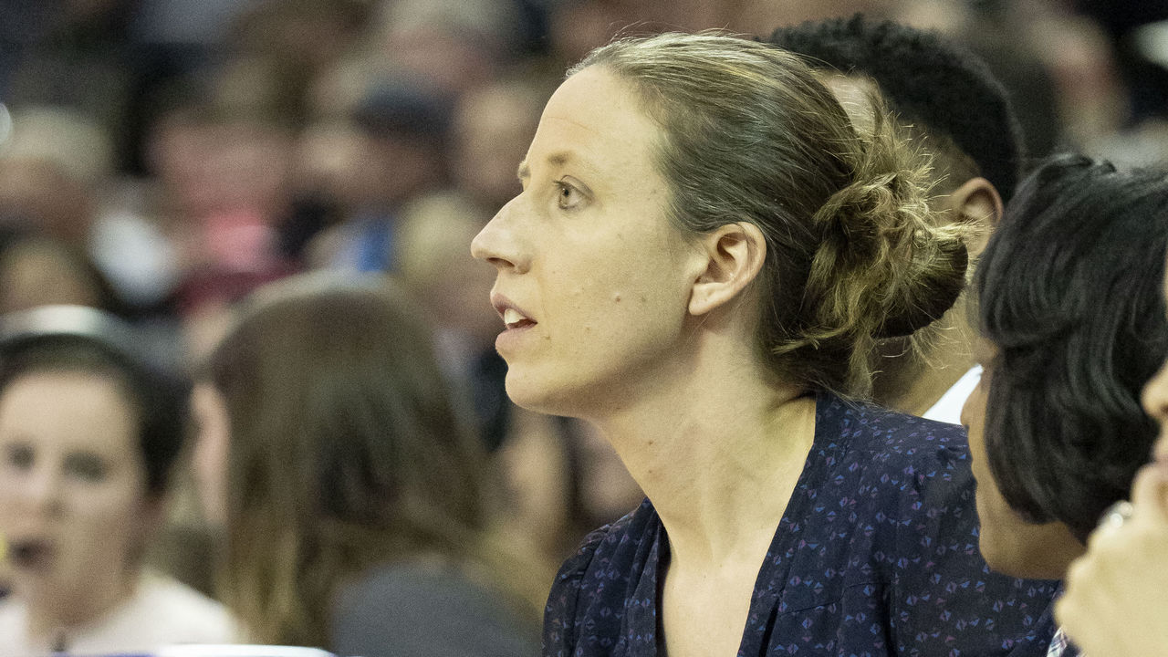 SEATTLE, WA - MARCH 01: California Golden Bears head coach Lindsay Gottlieb reacts to a call during a college basketball game between the California Golden Bears against the Washington Huskies on March 01, 2019, at Alaska Airlines Arena at Hec Edmundson Pavilion in Seattle, WA.