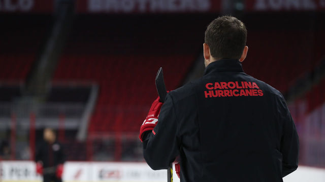 RALEIGH, NC - JUNE 27: Mike Bales during the Carolina Hurricanes Development Camp on June 27, 2018 at PNC Arena in Raleigh, NC.