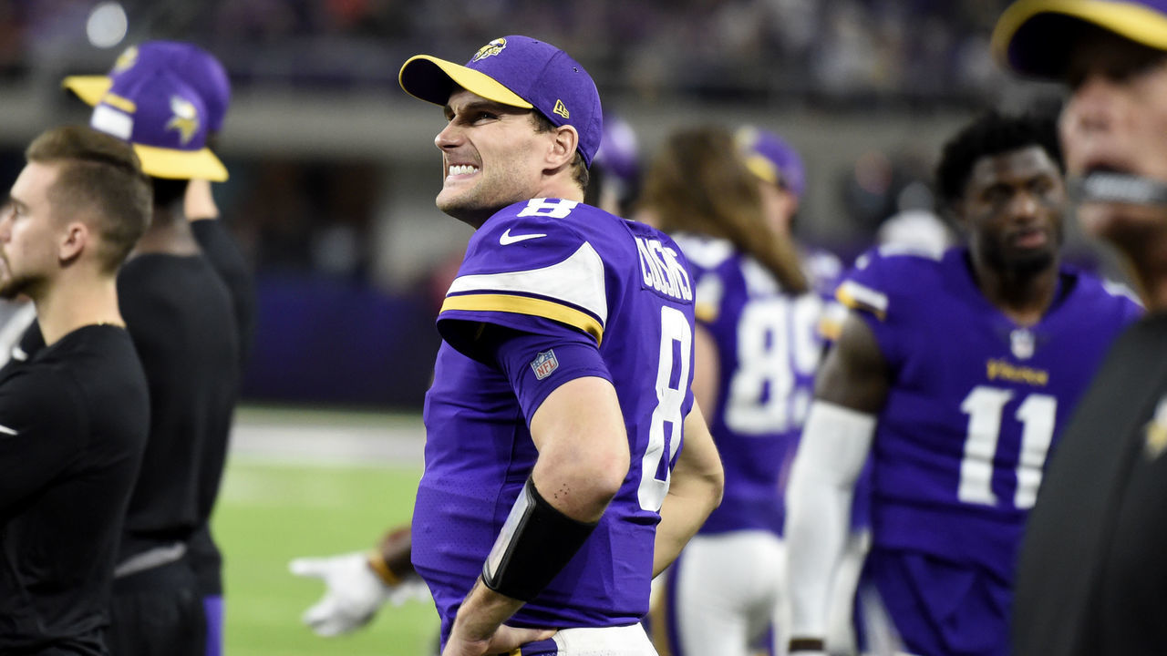 MINNEAPOLIS, MN - DECEMBER 30: Kirk Cousins #8 of the Minnesota Vikings reacts on the sideline in the fourth quarter of the game against the Chicago Bears at U.S. Bank Stadium on December 30, 2018 in Minneapolis, Minnesota.