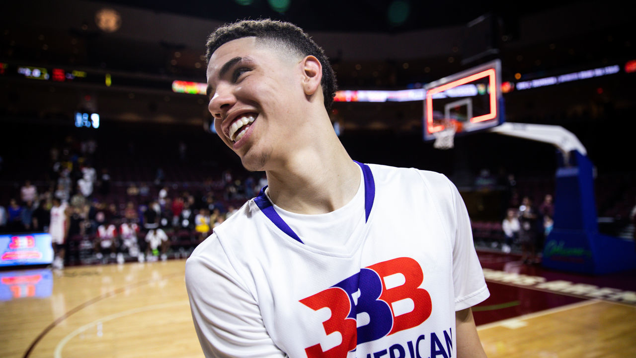 LAS VEGAS, NEVADA - MARCH 31: LaMelo Ball smiles after the Big Baller Brand All American Game at the Orleans Arena on March 31, 2019 in Las Vegas, Nevada.