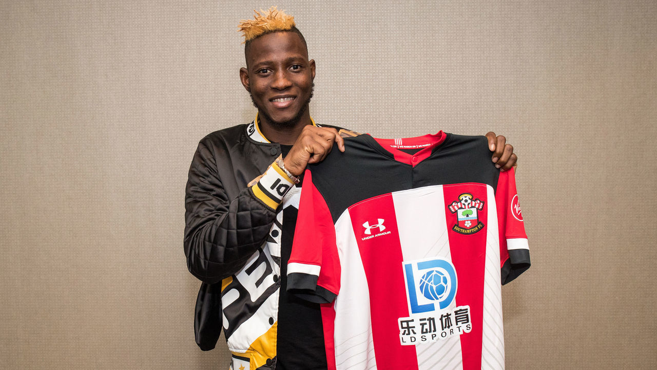 PARIS, FRANCE - JUNE 05: Moussa Djenepo of Southampton poses for a photo during the unveiling of new Southampton FC signing Moussa Djenepo on June 05, 2019 in Paris, France.