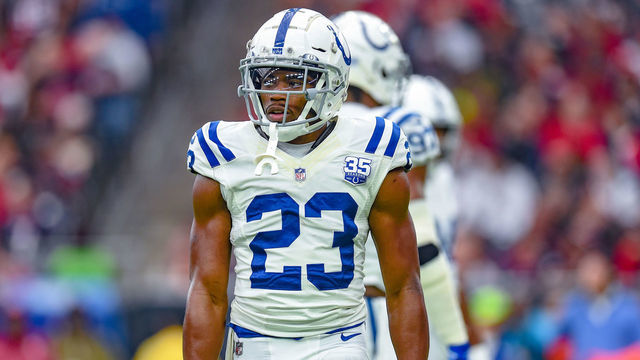 HOUSTON, TX - DECEMBER 09: Indianapolis Colts cornerback Kenny Moore (23) gets ready for a play during the football game between the Indianapolis Colts and Houston Texans on December 9, 2018 at NRG Stadium in Houston, Texas.