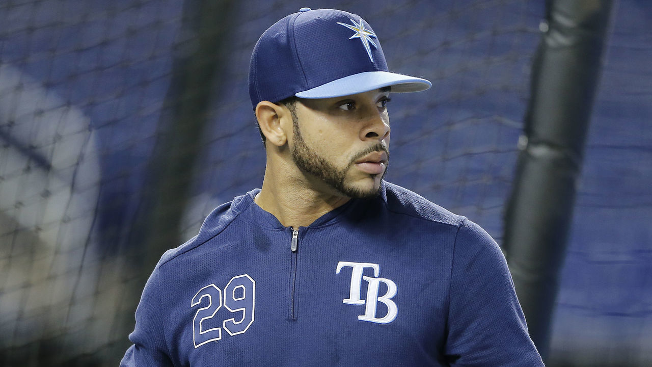 MIAMI, FLORIDA - MAY 14: Tommy Pham #29 of the Tampa Bay Rays looks on prior to the game against the Miami Marlins at Marlins Park on May 14, 2019 in Miami, Florida.