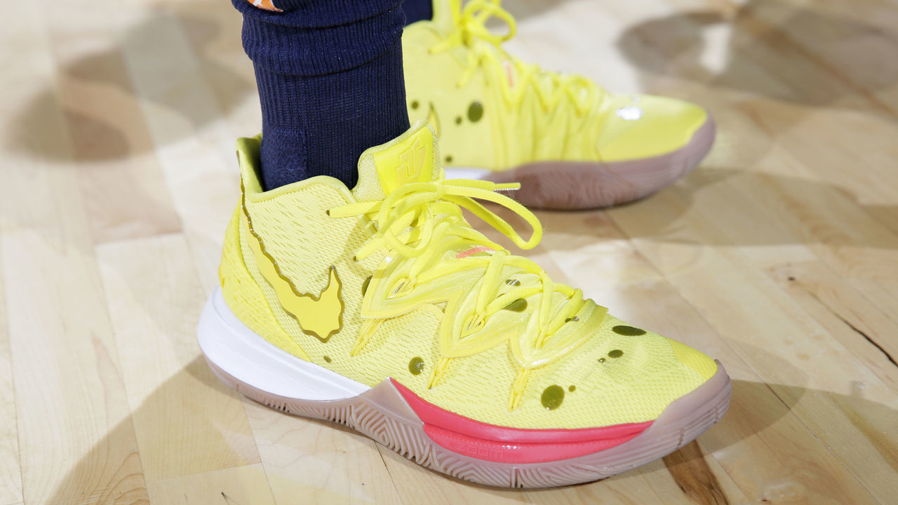 WHITE PLAINS, NY- MAY 8: Sneakers of Odyssey Sims #1 of the Minnesota Lynx on May 8, 2019 at the Westchester County Center, in White Plains, New York. Mandatory Copyright Notice: Copyright 2019 NBAE