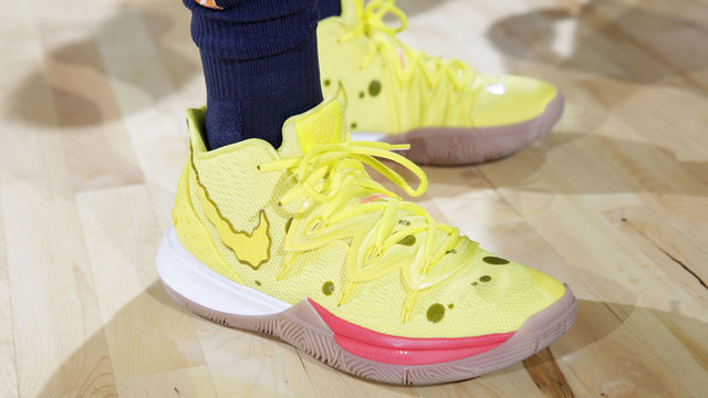 WHITE PLAINS, NY- MAY 8: Sneakers of Odyssey Sims #1 of the Minnesota Lynx on May 8, 2019 at the Westchester County Center, in White Plains, New York. Mandatory Copyright Notice: Copyright 2019 NBAE