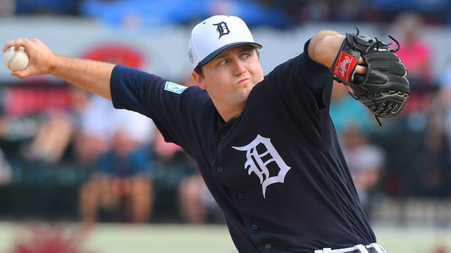 LAKELAND, FL - MARCH 04: Casey Mize #74 of the Detroit Tigers pitches during the Spring Training game against the St. Louis Cardinals at Publix Field at Joker Marchant Stadium on March 4, 2019 in Lakeland, Florida. The Tigers defeated the Cardinals 9-5.