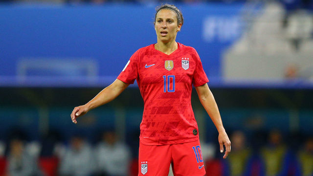 REIMS, FRANCE - JUNE 11: Carli Lloyd of USA during the 2019 FIFA Women's World Cup France group F match between USA and Thailand at Stade Auguste Delaune on June 11, 2019 in Reims, France.