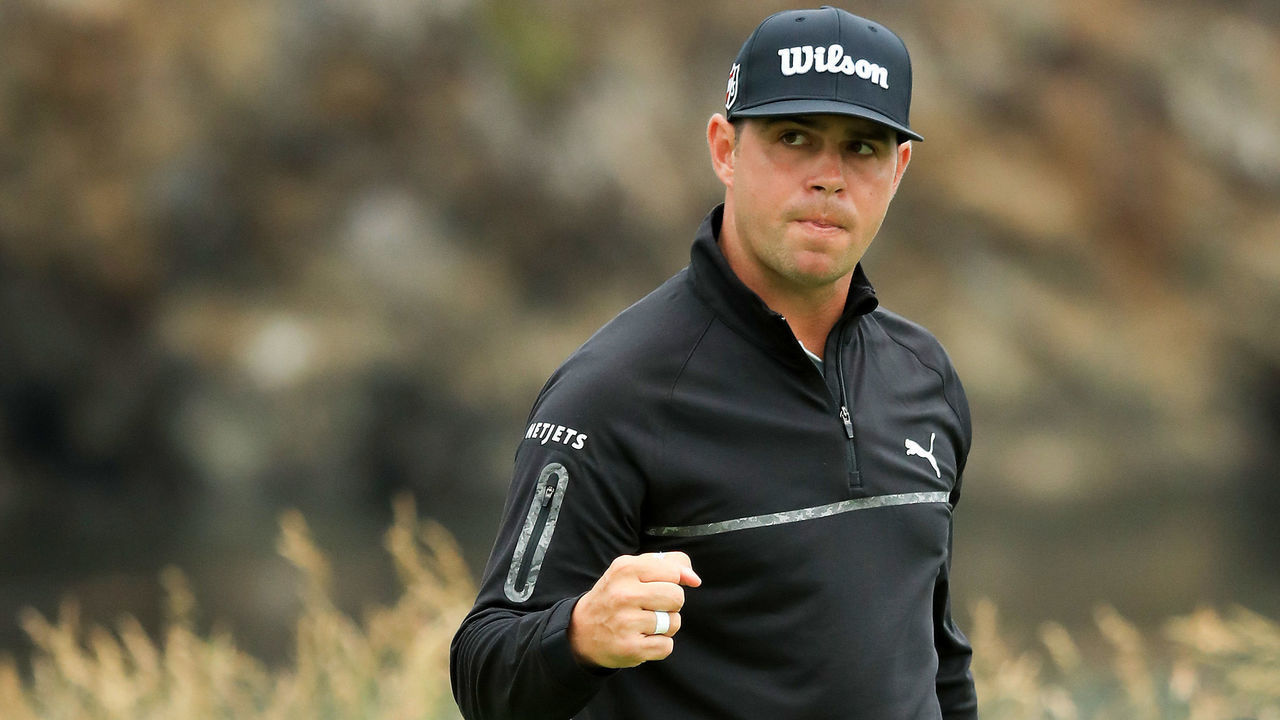 PEBBLE BEACH, CALIFORNIA - JUNE 14: Gary Woodland of the United States reacts after a birdie on the fifth hole during the second round of the 2019 U.S. Open at Pebble Beach Golf Links on June 14, 2019 in Pebble Beach, California.