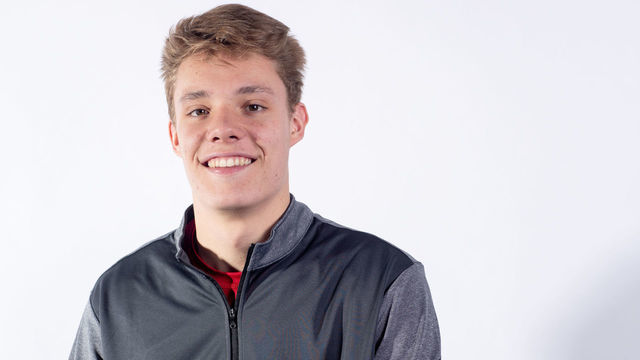BUFFALO, NY - MAY 30: Alex Vlasic poses for a portrait at the 2019 NHL Scouting Combine on May 30, 2019 at the HarborCenter in Buffalo, New York.