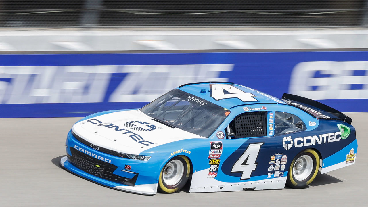BROOKLYN, MI - JUNE 08: Ross Chastain (4) Contec Chevrolet during qualifying for the NASCAR Xfinity Series - LTi Printing 250 on June 8, 2019 at Michigan International Speedway in Brooklyn, MI.