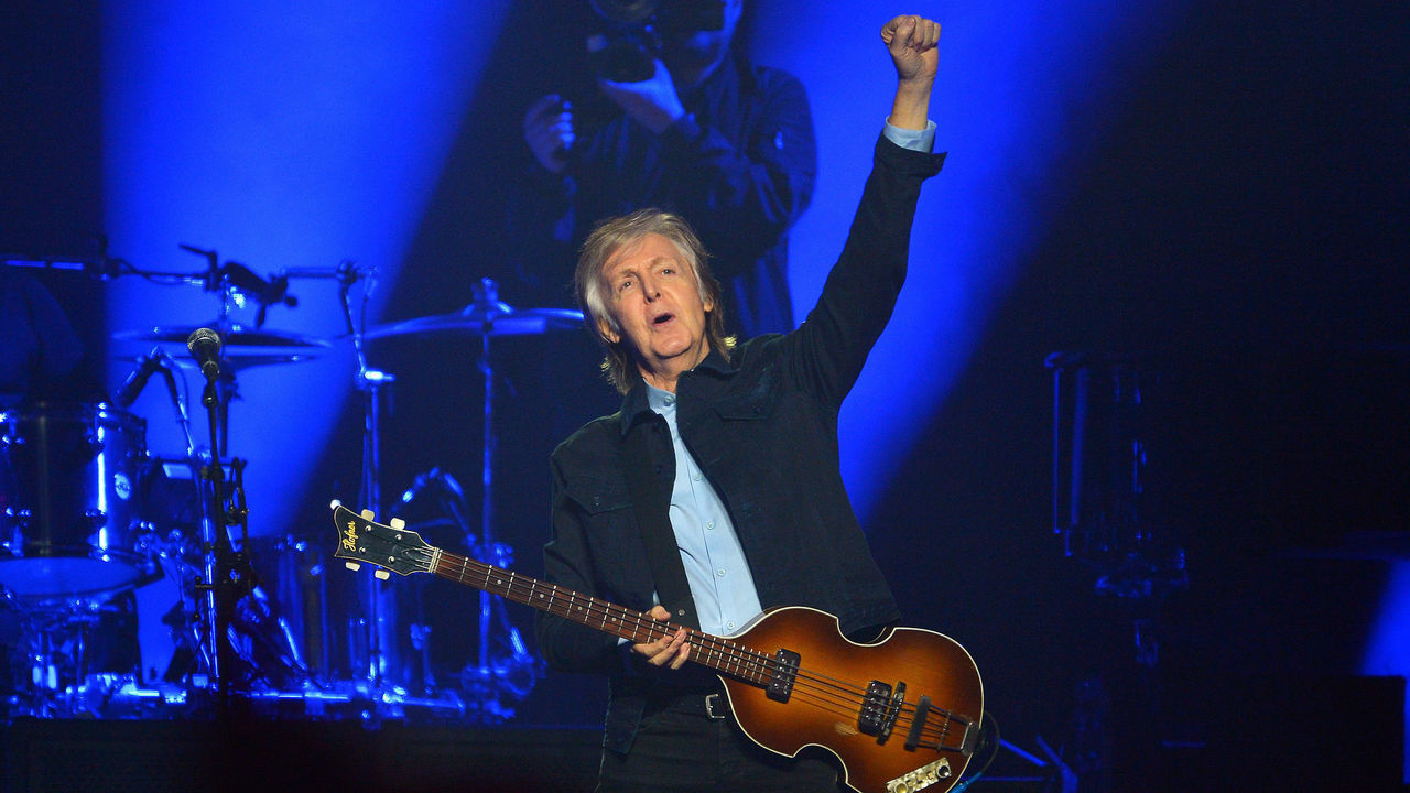 LONDON, ENGLAND - DECEMBER 16: Sir Paul McCartney performs live on stage at the O2 Arena during his 'Freshen Up' tour, on December 16, 2018 in London, England.