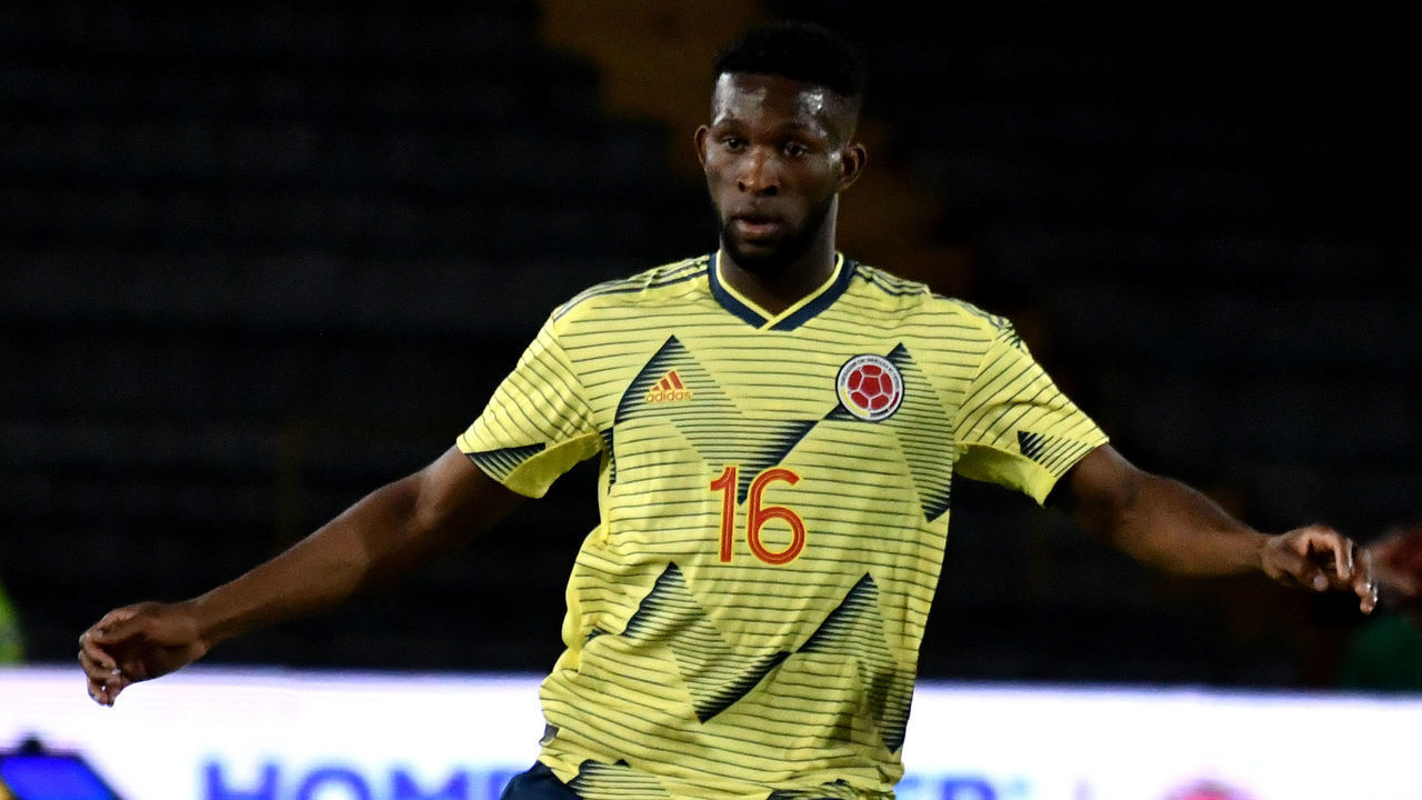 BOGOTA, COLOMBIA - JUNE 03: Jefferson Lerma of Colombia in action during a friendly match between Colombia and Panama at Estadio El Campin on June 03, 2019 in Bogota, Colombia.