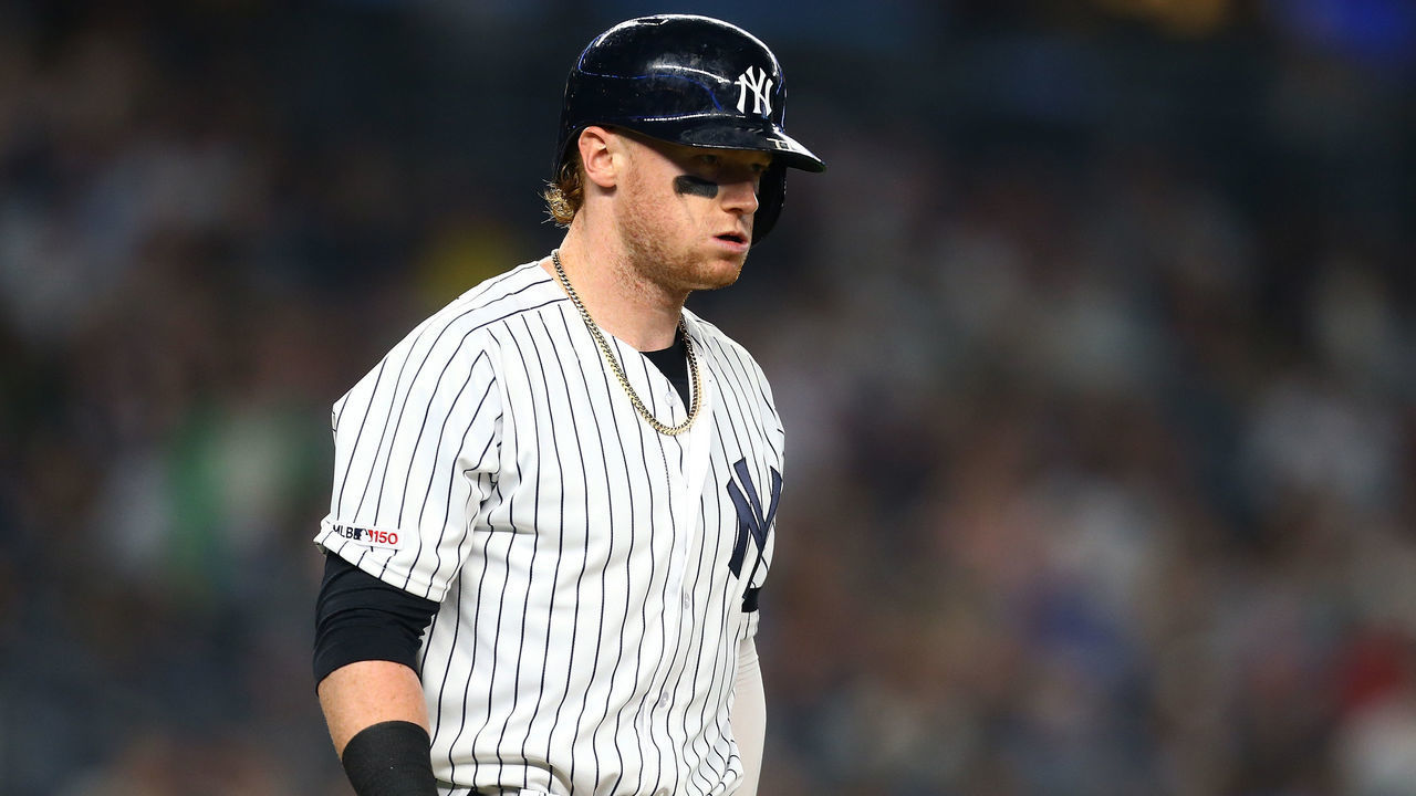 NEW YORK, NEW YORK - JUNE 01: Clint Frazier #77 of the New York Yankees in action against the Boston Red Sox at Yankee Stadium on June 01, 2019 in New York City. New York Yankees defeated the Boston Red Sox 5-3.