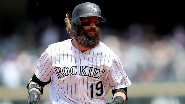 DENVER, COLORADO - JUNE 16: Charlie Blackmon #19 of the Colorado Rockies circles the bases after hitting a solo home run in the first inning against the San Diego Padres at Coors Field on June 16, 2019 in Denver, Colorado.