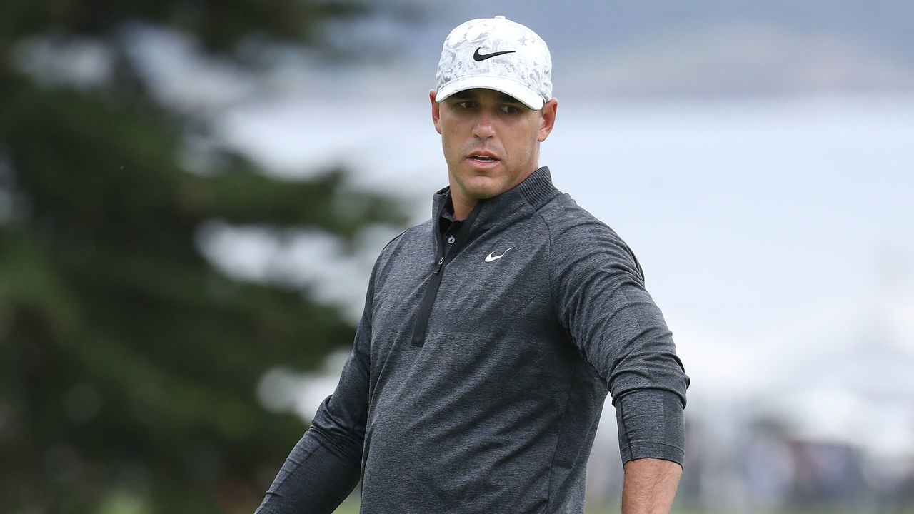 PEBBLE BEACH, CALIFORNIA - JUNE 15: Brooks Koepka of the United States reacts during the third round of the 2019 U.S. Open at Pebble Beach Golf Links on June 15, 2019 in Pebble Beach, California.