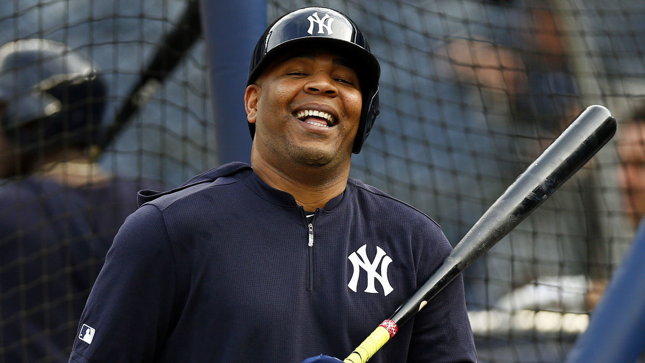 NEW YORK, NY - JUNE 17: New acquisition Edwin Encarnacion #30 of the New York Yankees during batting practice prior to a game against the Tampa Bay Rays at Yankee Stadium on June 17, 2019 in the Bronx borough of New York City.