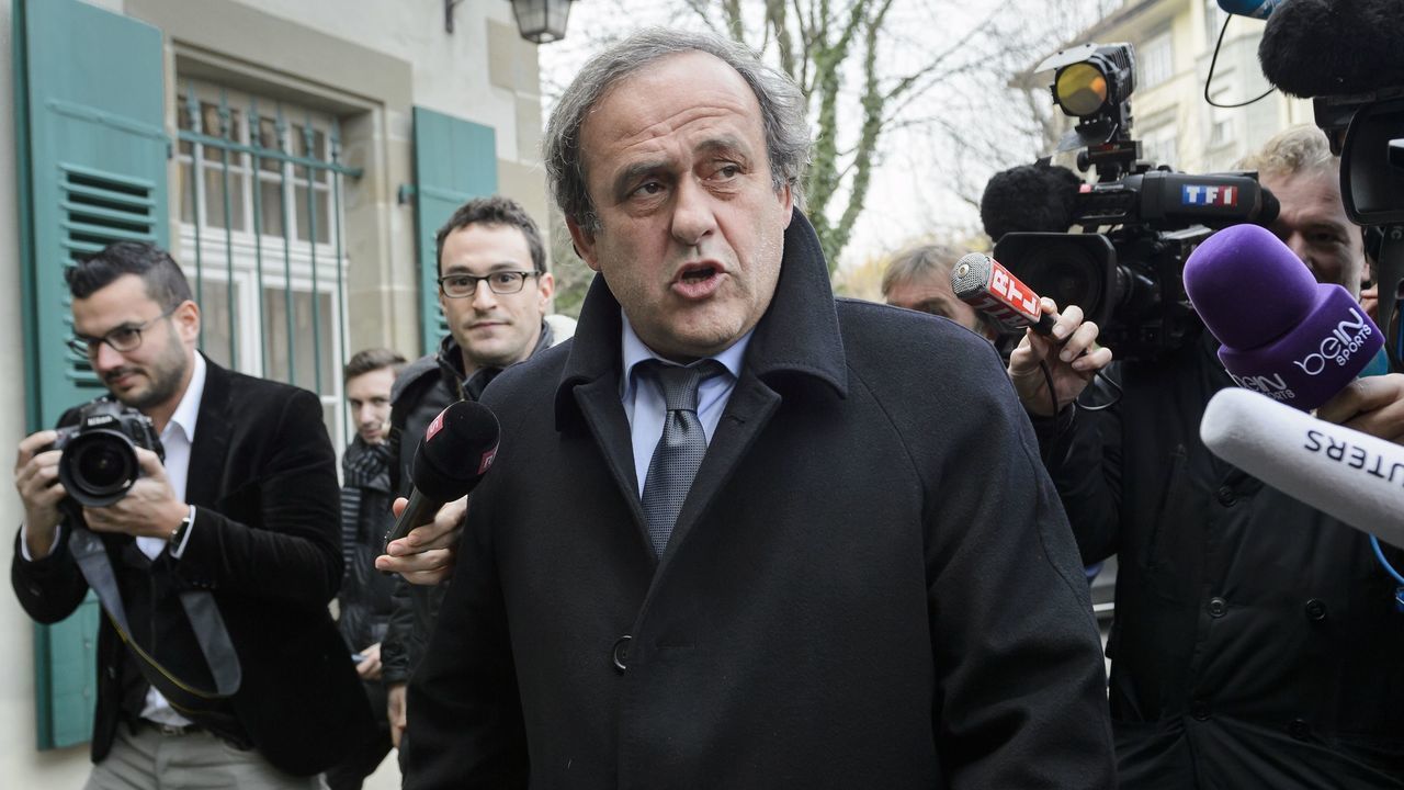 UEFA president and FIFA vice president Michel Platini speaks to the press as he arrives at the Court of Arbitration for Sport (CAS) to appeal against a 90-day suspension in Lausanne on December 8, 2015. The appeal is part of a new campaign by Platini to get back into the election for a new FIFA leader on February 26. / AFP PHOTO / FABRICE COFFRINI