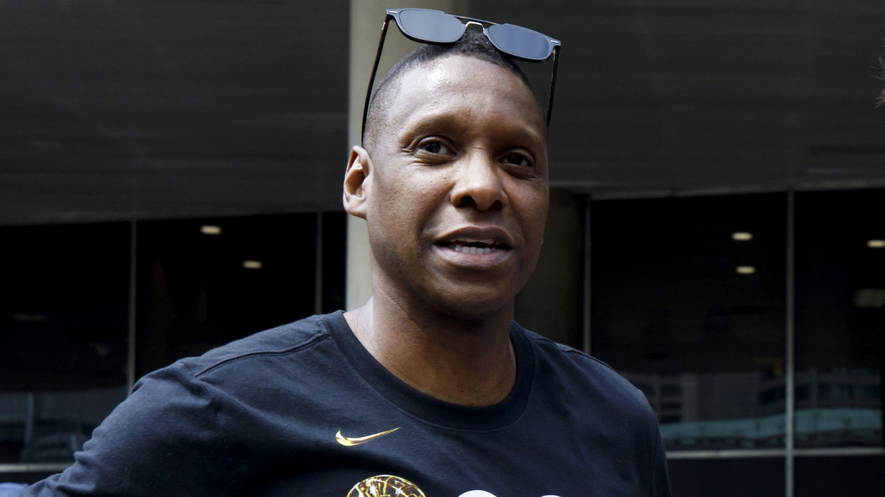 TORONTO, ON - JUNE 17: Toronto Raptors President, Masai Ujiri and Prime Minister of Canada, Justin Trudeau are photographed during the Toronto Raptors Championship Victory Parade on June 17, 2019 in Toronto, Ontario. NOTE TO USER: User expressly acknowledges and agrees that, by downloading and/or using this photograph, user is consenting to the terms and conditions of Getty Images License Agreement. Mandatory Copyright Notice: Copyright 2019 NBAE