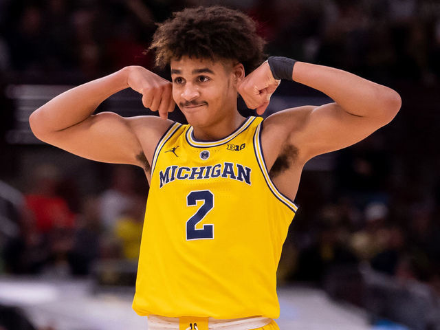 CHICAGO, IL - MARCH 16: Michigan Wolverines guard Jordan Poole (2) reacts during a Big Ten Tournament semifinal game between the Minnesota Golden Gophers and the Michigan Wolverines on March 16, 2019, at the United Center in Chicago, IL.