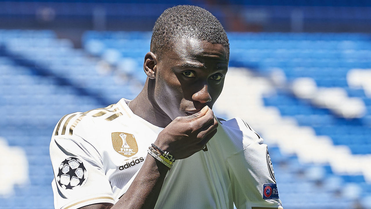 MADRID, SPAIN - JUNE 19: Mendy presented as new player of Real Madrid CF at Estadio Santiago Bernabeu on June 19, 2019 in Madrid, Spain.