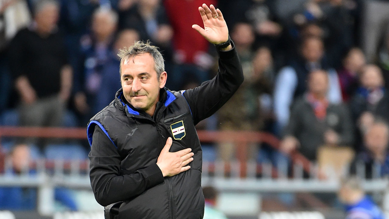 GENOA, ITALY - MAY 26: Marco Giampaolo head coach of UC Sampdoria at the end of Serie A match between UC Sampdoria and Juventus at Stadio Luigi Ferraris on May 26, 2019 in Genoa, Italy.