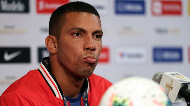 PASADENA, CA - JUNE 14: Yasmani Lopez of Cuba talks during the press conference of Cuba at Rose Bowl on June 14, 2019 in Pasadena, California.