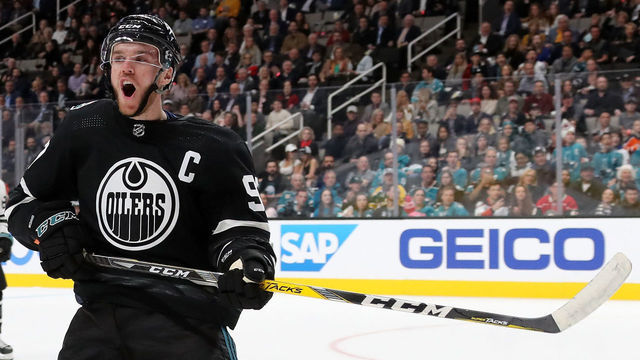 SAN JOSE, CA - JANUARY 26: Connor McDavid #97 of the Edmonton Oilers reacts after missing a shot during the 2019 Honda NHL All-Star Game at SAP Center on January 26, 2019 in San Jose, California.