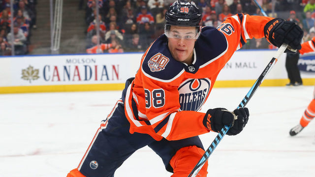 EDMONTON, AB - DECEMBER 27: Edmonton Oilers Right Wing Jesse Puljujarvi (98) skates to the puck in the first period during the Edmonton Oilers game versus the Vancouver Canucks on December 27, 2018 at Rogers Place in Edmonton, AB.