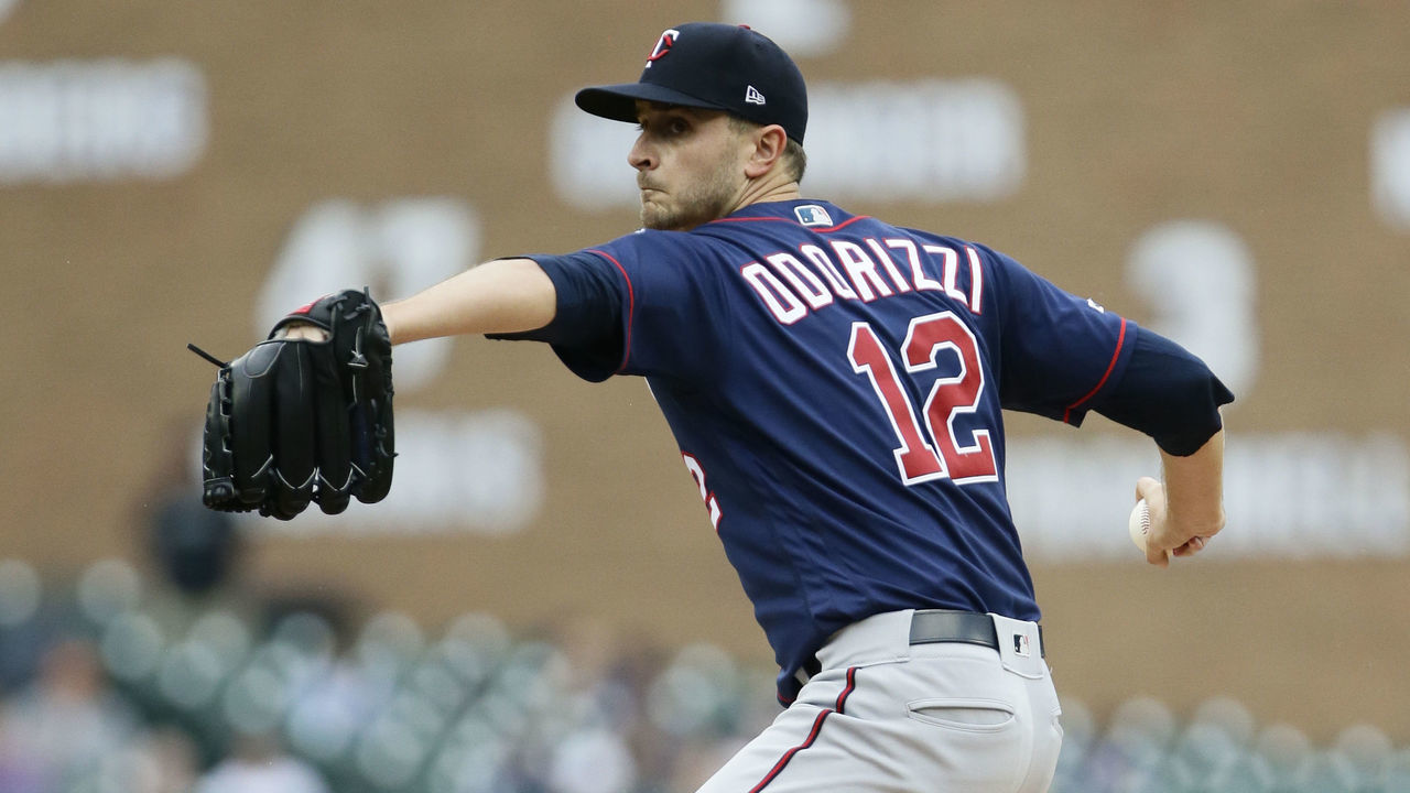 DETROIT, MI - JUNE 09: Jake Odorizzi #12 of the Minnesota Twins pitches against the Detroit Tigers at Comerica Park on June 9, 2019 in Detroit, Michigan.