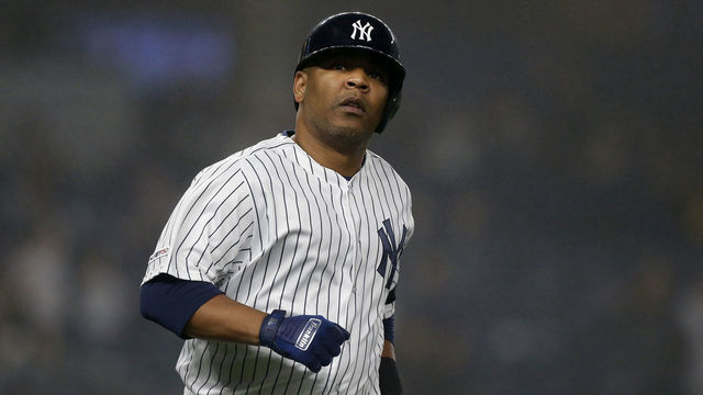 NEW YORK, NEW YORK - JUNE 18: Edwin Encarnacion #30 of the New York Yankees runs the bases after his eighth inning home run against the Tampa Bay Rays at Yankee Stadium on June 18, 2019 in New York City. The Yankees defeated the Rays 6-3.