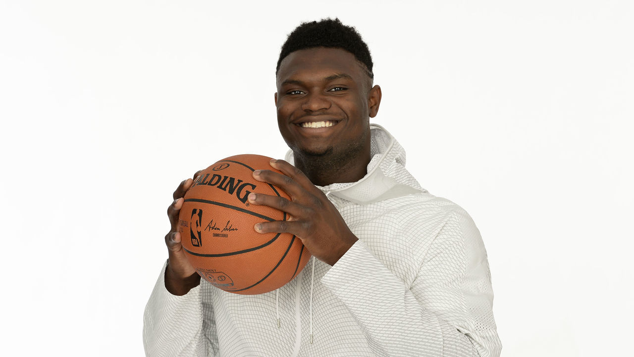 CHICAGO, IL - MAY 14: Zion Williamson poses for a portrait at the 2019 NBA Draft Combine on May 14, 2019 at the Chicago Hilton in Chicago, Illinois. NOTE TO USER: User expressly acknowledges and agrees that, by downloading and/or using this photograph, user is consenting to the terms and conditions of the Getty Images License Agreement. Mandatory Copyright Notice: Copyright 2019 NBAE
