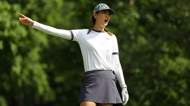 CHASKA, MINNESOTA - JUNE 20: Michelle Wie hits her tee shot on the 13th hole during the first round of the KPMG PGA Championship at Hazeltine National Golf Club on June 20, 2019 in Chaska, Minnesota.