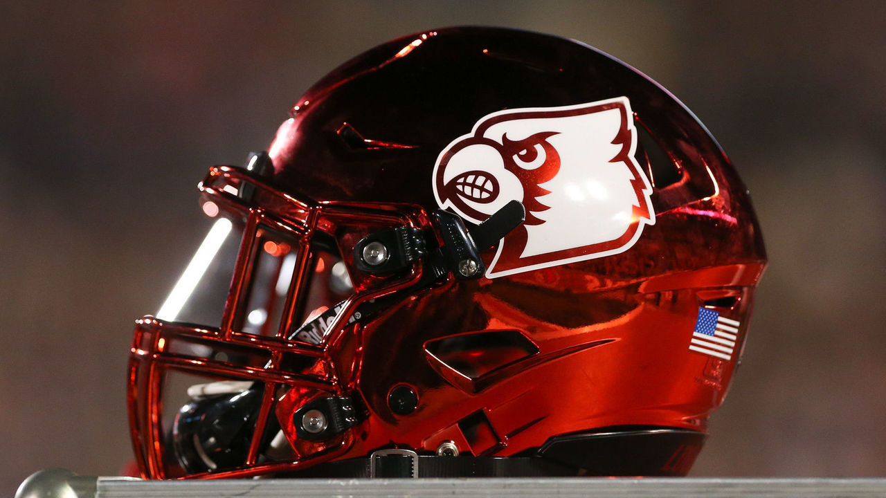 LOUISVILLE, KY - SEPTEMBER 16: A Louisville Cardinals helmet during the NCAA football game against the Clemson Tigers and the Louisville Cardinals on September 16th 2017, at Papa John's Cardinal Stadium in Louisville, KY.