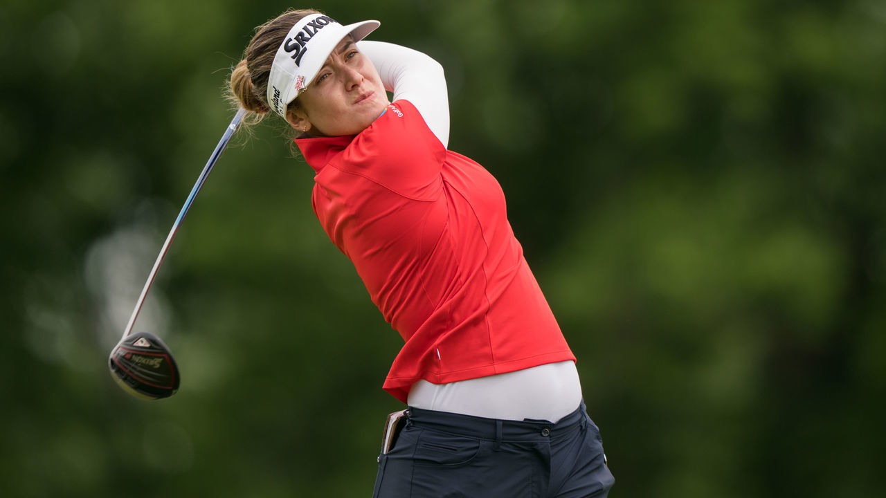 CHASKA, MN - JUNE 21: Hannah Green of Australia hits her tee shot on the 12th hole during the second round for the 65th KPMG Womens PGA Championship held at Hazeltine National Golf Club on June 21, 2019 in Chaska, Minnesota.